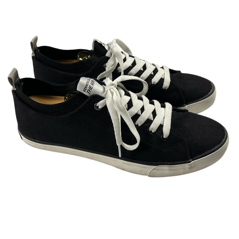 Kenneth Cole The Run Canvas Sneaker Shoe Black Inner Sock Mens Size 11
